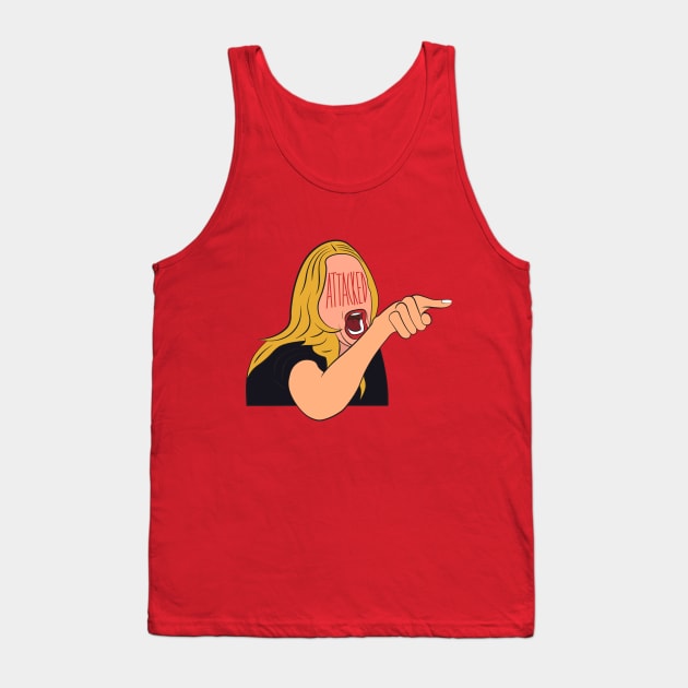 Attacked Angry Finger Pointing Housewife Tank Top by RelatableMillennials